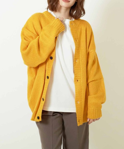 Bling Leads(ブリングリーズ)の「【RS】【Bling leads】2wayクルーネックモヘアタッチカーディガン(カーディガン/ボレロ・レディース・ライトグレー/マスタード・L/M)」の15枚目の写真