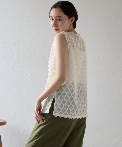 SOTT（ソット）の「Fringe bestand camisole　フリンジベスト＋キャミソール2点SET（アンサンブル・レディース・ブラック/アイボリー・FREE）」の15枚目の写真