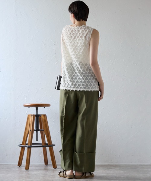 SOTT（ソット）の「Fringe bestand camisole　フリンジベスト＋キャミソール2点SET（アンサンブル・レディース・ブラック/アイボリー・FREE）」の14枚目の写真