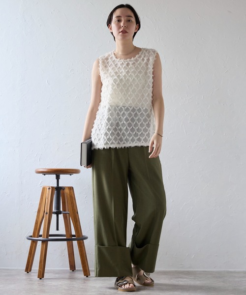 SOTT（ソット）の「Fringe bestand camisole　フリンジベスト＋キャミソール2点SET（アンサンブル・レディース・ブラック/アイボリー・FREE）」の18枚目の写真