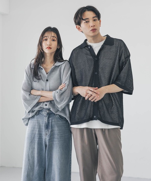 LOWRYS FARM（ローリーズファーム）の「メッシュニットカーディガンＳＳ　 451350（カーディガン/ボレロ・メンズ・レッド/イエロー/グレー/ブラック・FREE）」の7枚目の写真