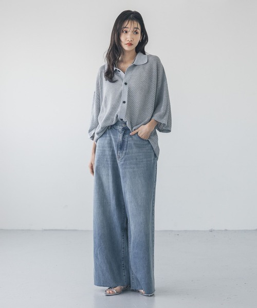 LOWRYS FARM（ローリーズファーム）の「メッシュニットカーディガンＳＳ　 451350（カーディガン/ボレロ・メンズ・レッド/イエロー/グレー/ブラック・FREE）」の9枚目の写真