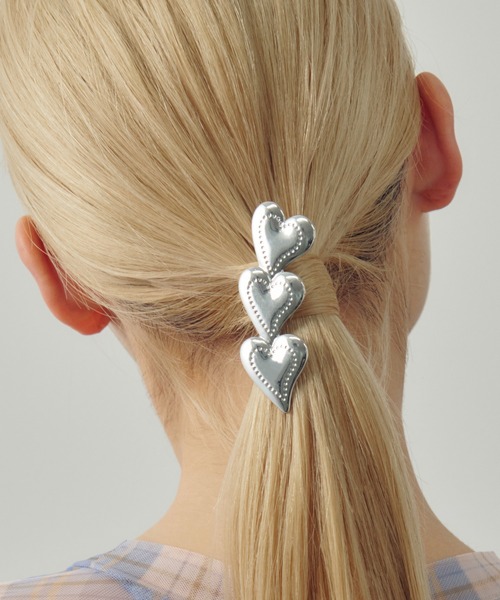 トリプル ハート ヘアー クリップ（バレッタ/ヘアクリップ