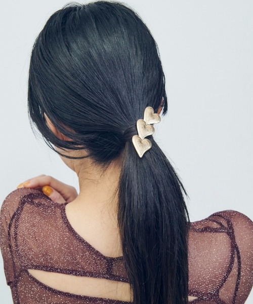トリプル ハート ヘアー クリップ（バレッタ/ヘアクリップ