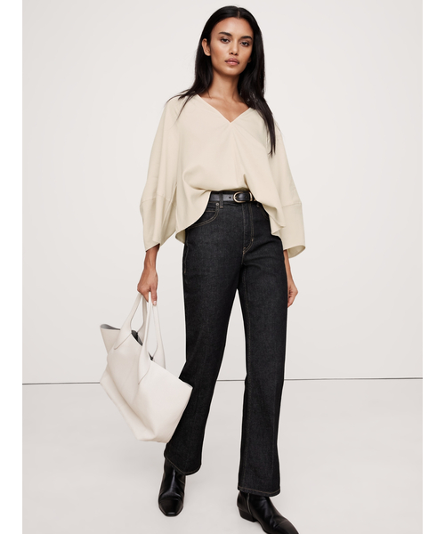 Banana Republic（バナナリパブリック）の「テンセル(TM)  コットンツイル ランタンスリーブトップス（シャツ/ブラウス・レディース・オフホワイト/ライトブルー・M/L/XS/S）」の3枚目の写真