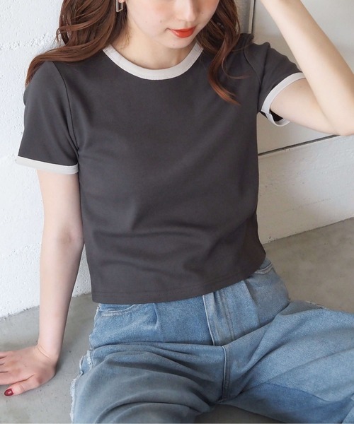 tiptop(ティップトップ)の「【選べる2サイズ】綿100%フライスTシャツ(Tシャツ/カットソー・レディース・ブラック/ピンク系その他/ホワイト系その他/レッド/オフホワイト/ホワイト系その他2/ブラック系その他/ブラウン/ホワイト系その他3・S/M)」の7枚目の写真