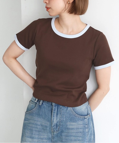 tiptop(ティップトップ)の「【選べる2サイズ】綿100%フライスTシャツ(Tシャツ/カットソー・レディース・ブラック/ピンク系その他/ホワイト系その他/レッド/オフホワイト/ホワイト系その他2/ブラック系その他/ブラウン/ホワイト系その他3・S/M)」の8枚目の写真