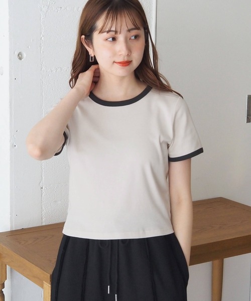 tiptop(ティップトップ)の「【選べる2サイズ】綿100%フライスTシャツ(Tシャツ/カットソー・レディース・ブラック/ピンク系その他/ホワイト系その他/レッド/オフホワイト/ホワイト系その他2/ブラック系その他/ブラウン/ホワイト系その他3・S/M)」の4枚目の写真