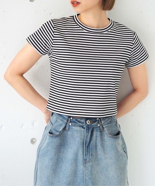 tiptop(ティップトップ)の「【選べる2サイズ】綿100%フライスTシャツ(Tシャツ/カットソー・レディース・ブラック/ピンク系その他/ホワイト系その他/レッド/オフホワイト/ホワイト系その他2/ブラック系その他/ブラウン/ホワイト系その他3・S/M)」の12枚目の写真