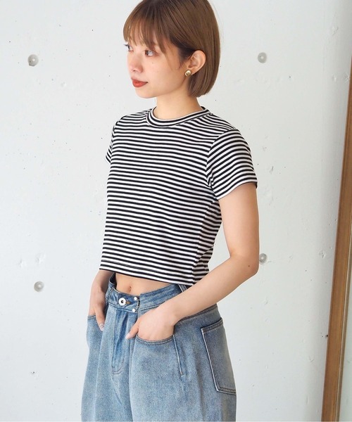 tiptop(ティップトップ)の「【選べる2サイズ】綿100%フライスTシャツ(Tシャツ/カットソー・レディース・ブラック/ピンク系その他/ホワイト系その他/レッド/オフホワイト/ホワイト系その他2/ブラック系その他/ブラウン/ホワイト系その他3・S/M)」の15枚目の写真