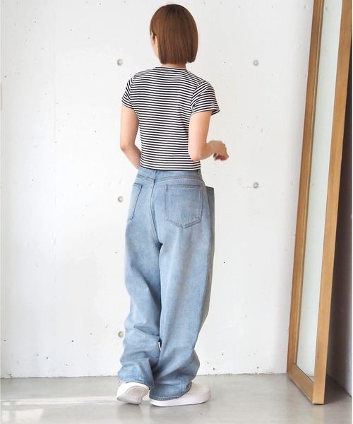 tiptop(ティップトップ)の「【選べる2サイズ】綿100%フライスTシャツ(Tシャツ/カットソー・レディース・ブラック/ピンク系その他/ホワイト系その他/レッド/オフホワイト/ホワイト系その他2/ブラック系その他/ブラウン/ホワイト系その他3・S/M)」の17枚目の写真
