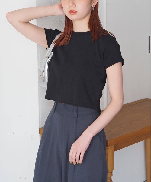 tiptop(ティップトップ)の「【選べる2サイズ】綿100%フライスTシャツ(Tシャツ/カットソー・レディース・ブラック/ピンク系その他/ホワイト系その他/レッド/オフホワイト/ホワイト系その他2/ブラック系その他/ブラウン/ホワイト系その他3・S/M)」の20枚目の写真
