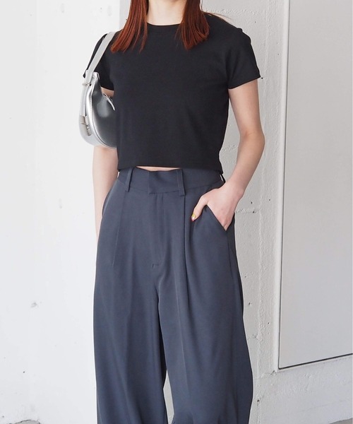 tiptop(ティップトップ)の「【選べる2サイズ】綿100%フライスTシャツ(Tシャツ/カットソー・レディース・ブラック/ピンク系その他/ホワイト系その他/レッド/オフホワイト/ホワイト系その他2/ブラック系その他/ブラウン/ホワイト系その他3・S/M)」の22枚目の写真