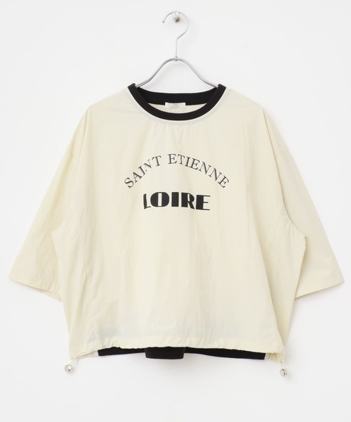 ITEMS URBANRESEARCH（アイテムズ アーバンリサーチ）の「ロゴハンソデナイロンプルオーバー（Tシャツ/カットソー・レディース・ベージュ/ネイビー/オフホワイト・FREE）」の22枚目の写真
