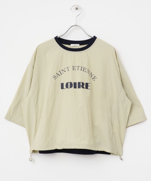ITEMS URBANRESEARCH（アイテムズ アーバンリサーチ）の「ロゴハンソデナイロンプルオーバー（Tシャツ/カットソー・レディース・ベージュ/ネイビー/オフホワイト・FREE）」の21枚目の写真