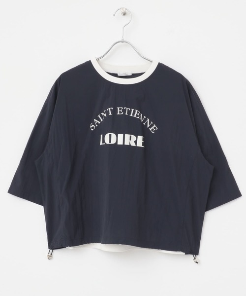 ITEMS URBANRESEARCH（アイテムズ アーバンリサーチ）の「ロゴハンソデナイロンプルオーバー（Tシャツ/カットソー・レディース・ベージュ/ネイビー/オフホワイト・FREE）」の20枚目の写真