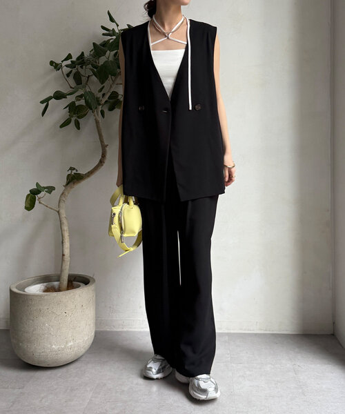 DouDou(ドゥドゥ)の「接触冷感ワイドパンツ(その他パンツ・レディース・チャコールグレー/グリーン/ベージュ/ブラック・FREE)」の20枚目の写真