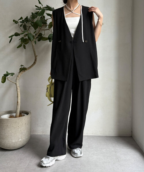 DouDou(ドゥドゥ)の「接触冷感ワイドパンツ(その他パンツ・レディース・チャコールグレー/グリーン/ベージュ/ブラック・FREE)」の21枚目の写真