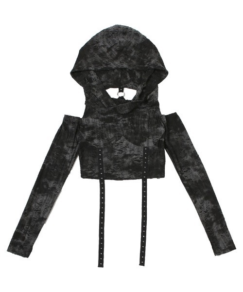 KsG(ケーエスジー)の「belt design sholder damege tops(Tシャツ/カットソー・レディース・ブラック・SMALL/MEDIUM/LARGE)」の10枚目の写真
