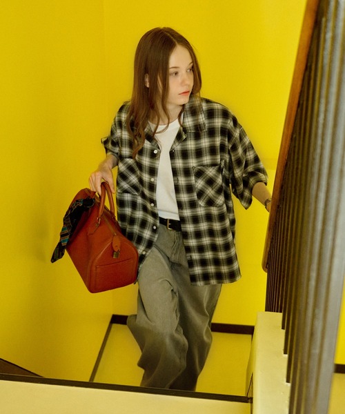 WETTEMPT(ウィテンプト)の「OPEN COLLAR DAMAGED OMBRE CHECK SHIRT /オープンカラーダメージオンブレチェックシャツ(シャツ/ブラウス・メンズ・レッド/ブラック/ブラウン・SMALL/LARGE/MEDIUM)」の13枚目の写真