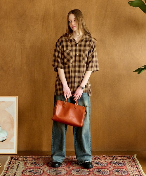 WETTEMPT(ウィテンプト)の「OPEN COLLAR DAMAGED OMBRE CHECK SHIRT /オープンカラーダメージオンブレチェックシャツ(シャツ/ブラウス・メンズ・レッド/ブラック/ブラウン・SMALL/LARGE/MEDIUM)」の21枚目の写真