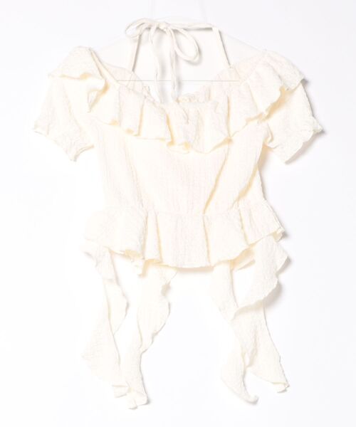 PHILLY(フィリー)の「【PHILLY】フリルイレヘムデザイントップス(Tシャツ/カットソー・レディース・アイボリー/ブラック・FREE)」の22枚目の写真