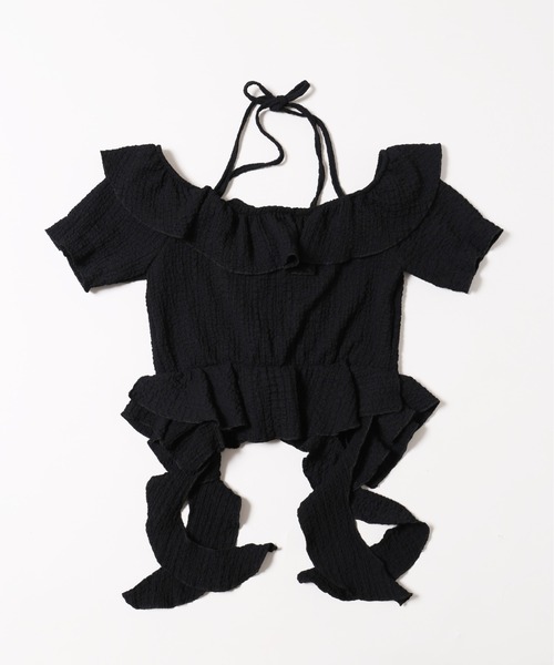 PHILLY(フィリー)の「【PHILLY】フリルイレヘムデザイントップス(Tシャツ/カットソー・レディース・アイボリー/ブラック・FREE)」の21枚目の写真