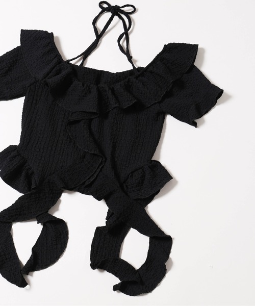 PHILLY(フィリー)の「【PHILLY】フリルイレヘムデザイントップス(Tシャツ/カットソー・レディース・アイボリー/ブラック・FREE)」の20枚目の写真