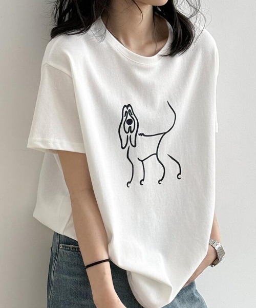 semplice(センプリチェ)の「Tシャツ【韓国ファッション】(Tシャツ/カットソー・レディース・イエロー/ブラック/ホワイト・F)」の2枚目の写真