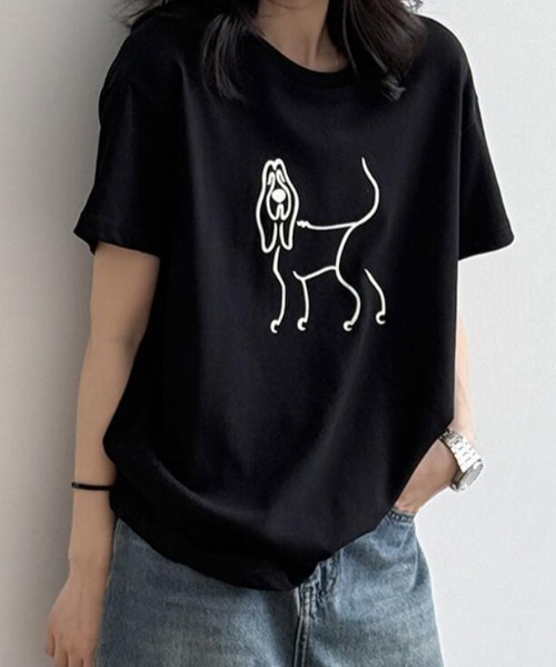 semplice(センプリチェ)の「Tシャツ【韓国ファッション】(Tシャツ/カットソー・レディース・イエロー/ブラック/ホワイト・F)」の3枚目の写真