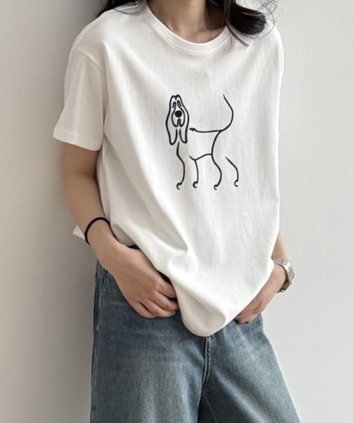 semplice(センプリチェ)の「Tシャツ【韓国ファッション】(Tシャツ/カットソー・レディース・イエロー/ブラック/ホワイト・F)」の5枚目の写真