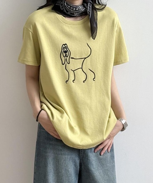 semplice(センプリチェ)の「Tシャツ【韓国ファッション】(Tシャツ/カットソー・レディース・イエロー/ブラック/ホワイト・F)」の7枚目の写真