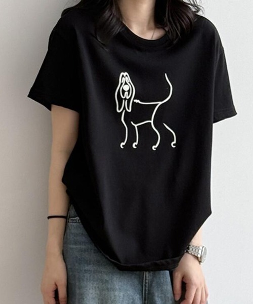 semplice(センプリチェ)の「Tシャツ【韓国ファッション】(Tシャツ/カットソー・レディース・イエロー/ブラック/ホワイト・F)」の9枚目の写真