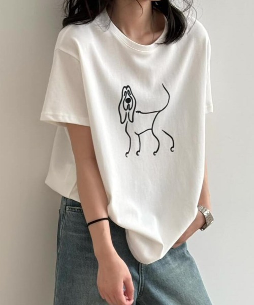 semplice(センプリチェ)の「Tシャツ【韓国ファッション】(Tシャツ/カットソー・レディース・イエロー/ブラック/ホワイト・F)」の6枚目の写真