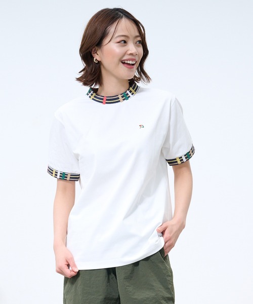 Arnold Palmer（アーノルドパーマー）の「パーマーチェック リブ シェア リンガー Tシャツ（Tシャツ/カットソー・レディース・ブラック/ネイビー/ホワイト・M/S/XS/L/LL）」の6枚目の写真