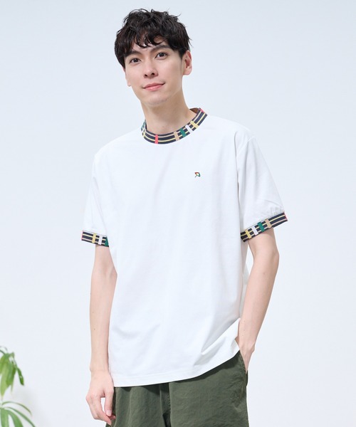 Arnold Palmer（アーノルドパーマー）の「パーマーチェック リブ シェア リンガー Tシャツ（Tシャツ/カットソー・レディース・ブラック/ネイビー/ホワイト・M/S/XS/L/LL）」の8枚目の写真