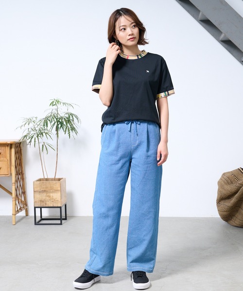 Arnold Palmer（アーノルドパーマー）の「パーマーチェック リブ シェア リンガー Tシャツ（Tシャツ/カットソー・レディース・ブラック/ネイビー/ホワイト・M/S/XS/L/LL）」の12枚目の写真