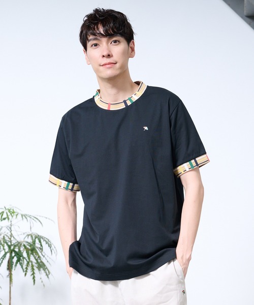 Arnold Palmer（アーノルドパーマー）の「パーマーチェック リブ シェア リンガー Tシャツ（Tシャツ/カットソー・レディース・ブラック/ネイビー/ホワイト・M/S/XS/L/LL）」の13枚目の写真