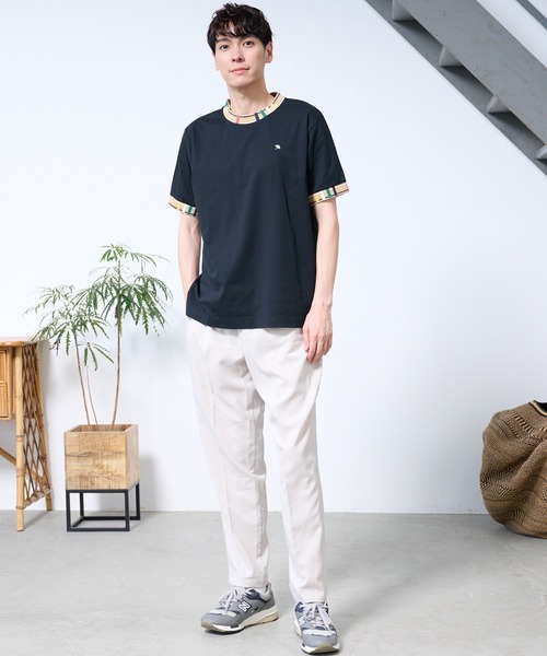 Arnold Palmer（アーノルドパーマー）の「パーマーチェック リブ シェア リンガー Tシャツ（Tシャツ/カットソー・レディース・ブラック/ネイビー/ホワイト・M/S/XS/L/LL）」の14枚目の写真