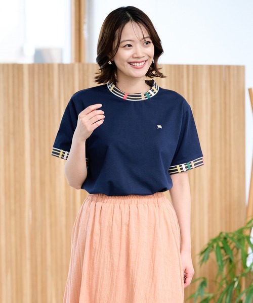 Arnold Palmer（アーノルドパーマー）の「パーマーチェック リブ シェア リンガー Tシャツ（Tシャツ/カットソー・レディース・ブラック/ネイビー/ホワイト・M/S/XS/L/LL）」の15枚目の写真