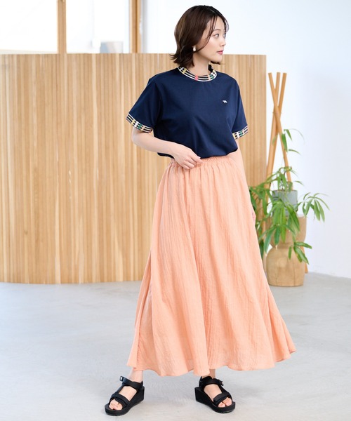 Arnold Palmer（アーノルドパーマー）の「パーマーチェック リブ シェア リンガー Tシャツ（Tシャツ/カットソー・レディース・ブラック/ネイビー/ホワイト・M/S/XS/L/LL）」の16枚目の写真