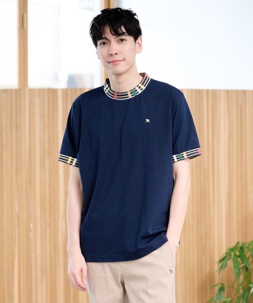 Arnold Palmer（アーノルドパーマー）の「パーマーチェック リブ シェア リンガー Tシャツ（Tシャツ/カットソー・レディース・ブラック/ネイビー/ホワイト・M/S/XS/L/LL）」の17枚目の写真