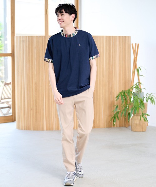 Arnold Palmer（アーノルドパーマー）の「パーマーチェック リブ シェア リンガー Tシャツ（Tシャツ/カットソー・レディース・ブラック/ネイビー/ホワイト・M/S/XS/L/LL）」の19枚目の写真