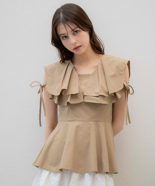 NOELA（ノエラ）の「スクエアカラーブラウス（シャツ/ブラウス・レディース・ベージュ/カーキ/オフホワイト・フリー）」の3枚目の写真