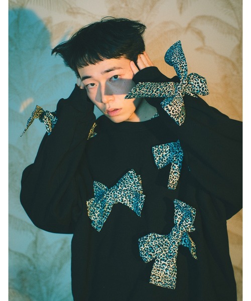 Little sunny bite(リトルサニーバイト)の「【8】【Little Sunny Bite】leopard sweat top(スウェット・レディース・ピンク/ブラック/ヘザーグレー・MEDIUM/SMALL)」の2枚目の写真