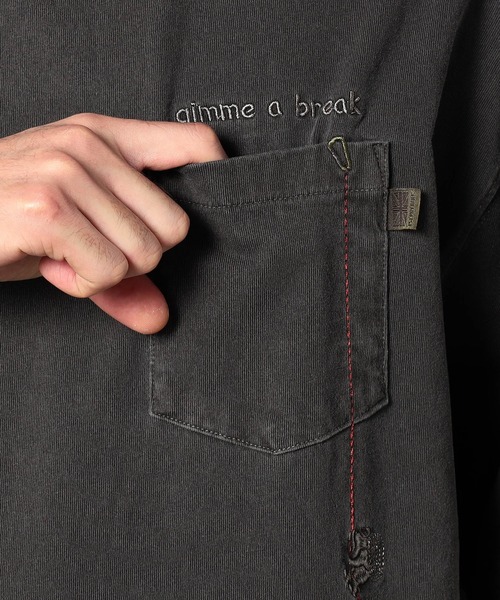 COBMASTER(コブマスター)の「Cobmaster(コブマスター)ピグメント加工ポケット刺繍Tシャツ(Tシャツ/カットソー・メンズ・ブラック/ブルー/ホワイト・LARGE/MEDIUM)」の8枚目の写真