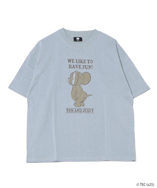 Tom＆Jerry（トムアンドジェリー）の「【公式】トムとジェリー　USEDLIKEプリントTシャツ（Tシャツ/カットソー・レディース・イエロー/アイボリー/スミクロ/サックスブルー・M/L）」の4枚目の写真