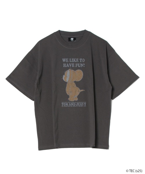 Tom＆Jerry（トムアンドジェリー）の「【公式】トムとジェリー　USEDLIKEプリントTシャツ（Tシャツ/カットソー・レディース・イエロー/アイボリー/スミクロ/サックスブルー・M/L）」の3枚目の写真
