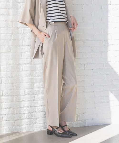 GLOBAL WORK(グローバルワーク)の「ストレートパンツ/お手入れラクラクセットアップ/290030(その他パンツ・レディース・ブラック/ライトベージュ/ベージュ系その他7・SMALL/MEDIUM/LARGE/X-SMALL)」の7枚目の写真