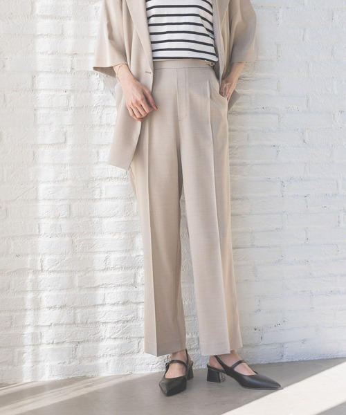 GLOBAL WORK(グローバルワーク)の「ストレートパンツ/お手入れラクラクセットアップ/290030(その他パンツ・レディース・ブラック/ライトベージュ/ベージュ系その他7・SMALL/MEDIUM/LARGE/X-SMALL)」の8枚目の写真